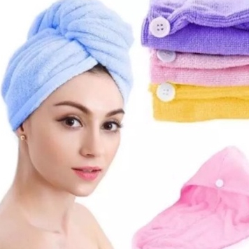 Kit 1 Toalha De Cabelo Banho, Toalha Grossa Mágica Para Secar Cabelo De Microfibra Grossa Touca Pós