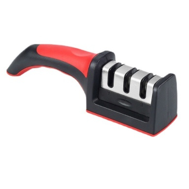 Imagem Amolador Afiador De Facas Em Aço Inox Profissional Com 3 Afiadores Profissional 21.5x5,8x5,1 CM