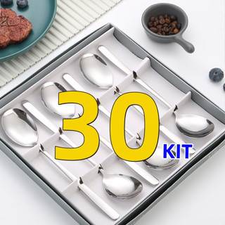 Kit C/ 30 Colher Talher Aço Inox Colheres De Cha