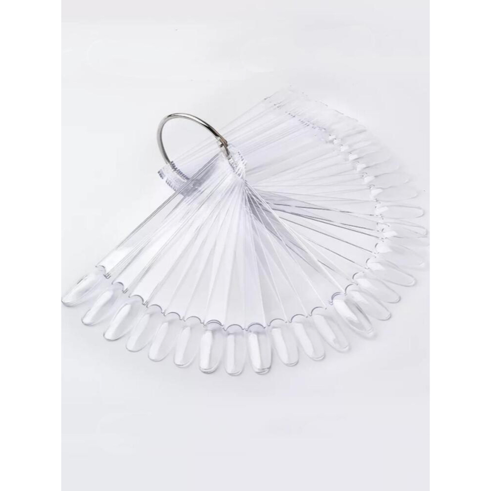 Leque kit c/50 Almond Para Demostração De Esmalte Cores Mostruário Com Argola Para Pendurar Transparente