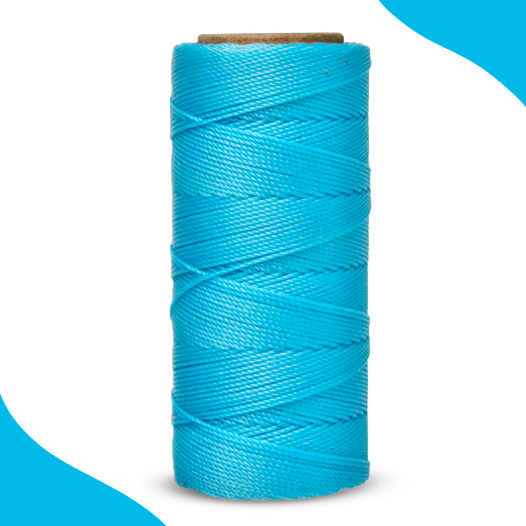 Cordão Encerado 1mm - Fio Cordone Azul Turquesa - 100 Metros - BRX