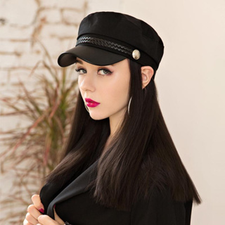 Novos Chapéus De Algodão Boina Britânica Retrô Feminino Estilo Militar Mar Chapéu Preto Estrela Logotipo Coreano em Oferta na Shopee