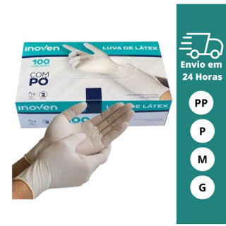 Luva Latex Procedimento C/ Po Inoven 100 unidades