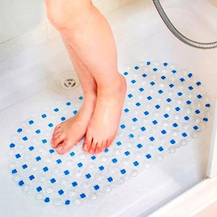 OFERTA Tapete Para Banheiro Antiderrapante Box de Chuveiro Com Ventosa Plástica Aderente Utensilios Casa Banho 63x43cm