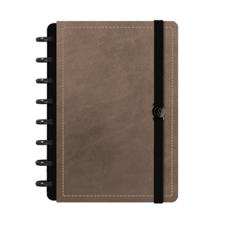 Caderno De Disco Inteligente Iscool Capa Dura 80 Folhas Solid Touch Couro Marrom em Oferta na Shopee