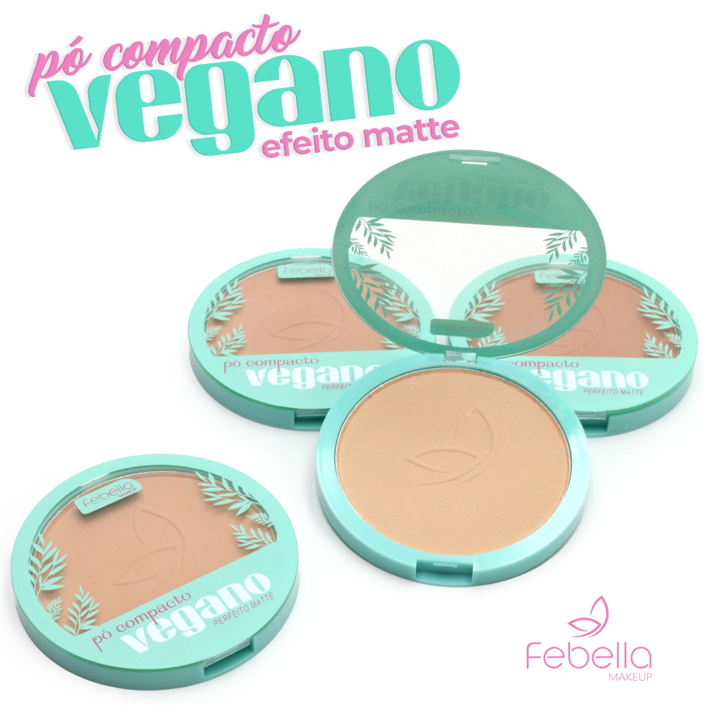 Pó Compacto Matte Vegano Maquiagem Febella PPV5054