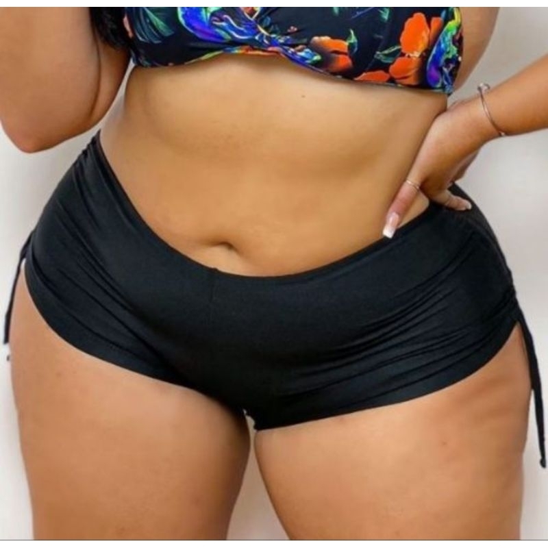 Suquini pluz size forrado shorts praia