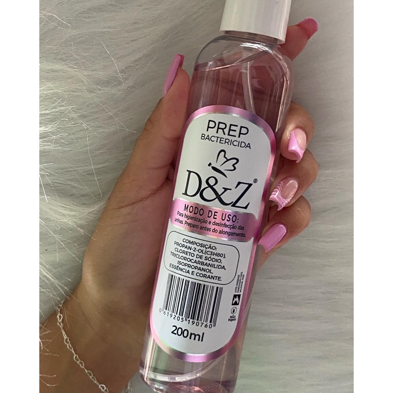 Prep D&Z Bactericida 200ml - cuidado das unha em Oferta na Shopee