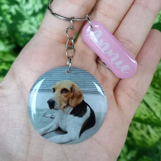 Chaveiro com foto e plaquinha com Nome em Resina tag de mochila infantil em Oferta na Shopee