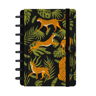 Caderno De Disco Inteligente Iscool Capa Dura 80 Folhas Tropical Onças Preto em Oferta na Shopee