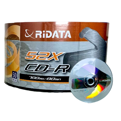 50 Cd-R Ridata Logo 700mb 80minutos 52x Original