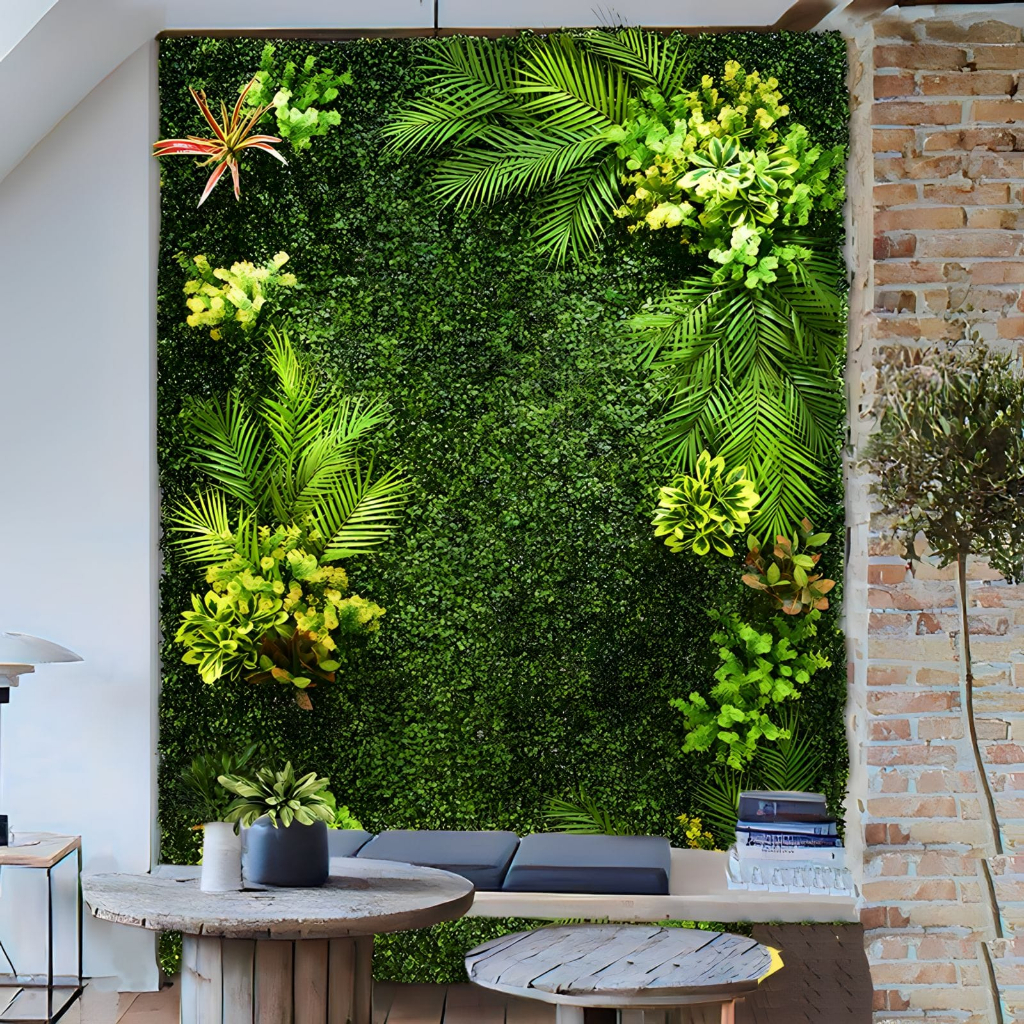 Placa de Folhagens Artificial Buchinho Jardinagem Decoração 60x40 - CT6312