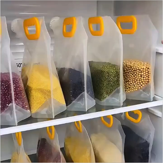 Kit 10 pcs Organizadores de Cozinha Saco de Grãos P/ Guardar Alimentos a Prova de Umidade e Insetos