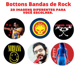 Botton de 5,5cm Bandas de Rock / Boton / Broche / botom