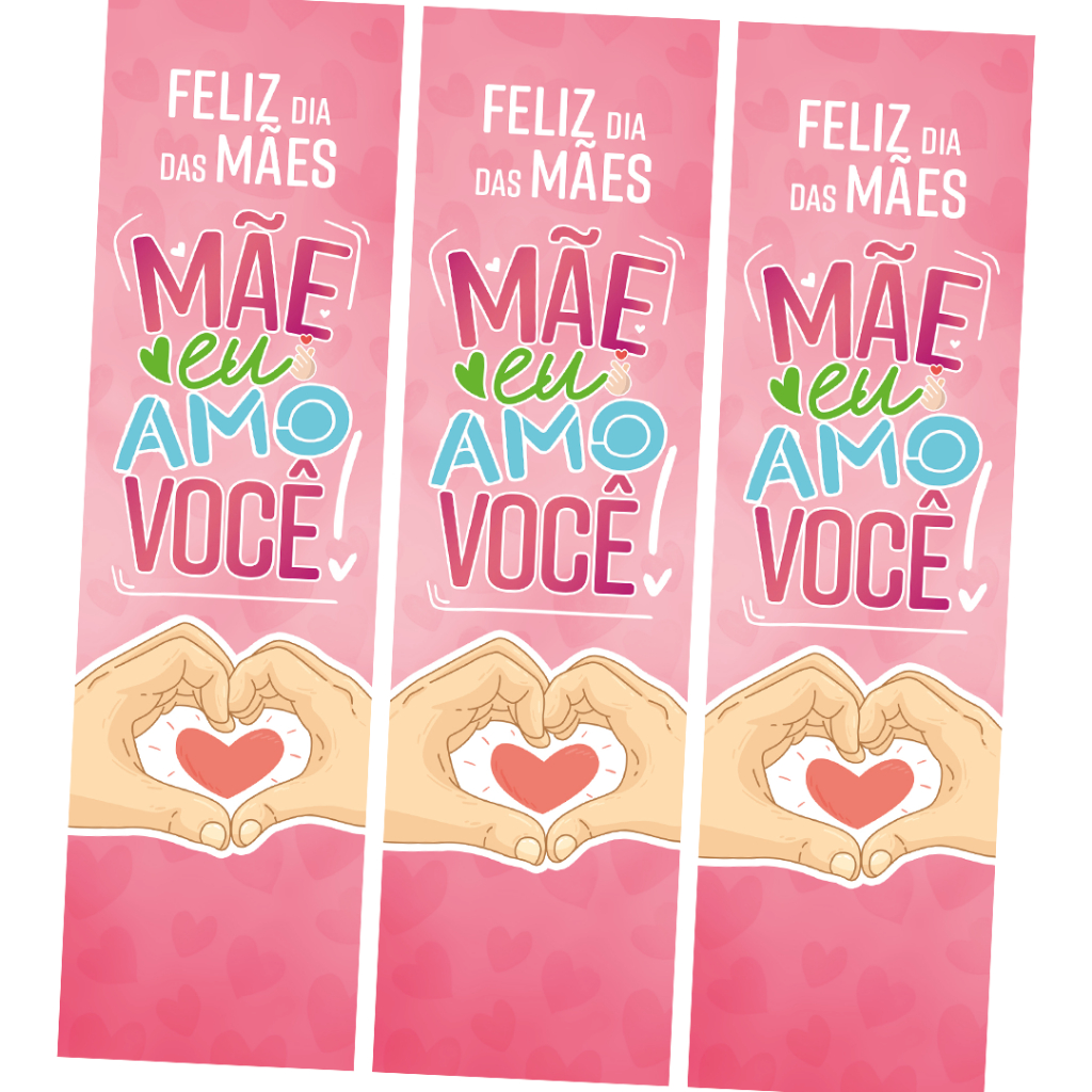 Marcador de Pagina Dia das Mães eu te amo mãe 18x5 cm em Oferta na Shopee