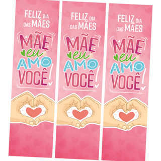 Marcador de Pagina Dia das Mães eu te amo mãe 18x5 cm em Oferta na Shopee