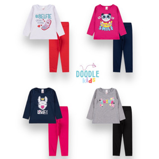 Kit 6 Peças Inverno | 3 Blusas + 3 Legging Menina Conjunto Infantis Promoção Modelo 2024 Direto da Fábrica