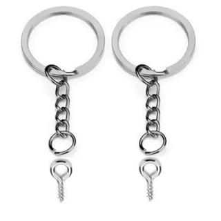 Argola C/ Corrente Para Chaveiro - 25mm + Elo + Pitao - 100 Pçs em Oferta na Shopee
