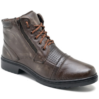 Bota Coturno Masculino Em Couro Legitimo