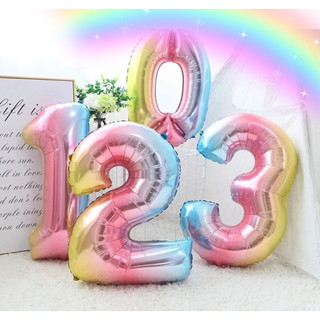 Balao Numero Colorido Metalizado 40cm e 70cm Decoração Festa De Aniversário C&W BAZAR