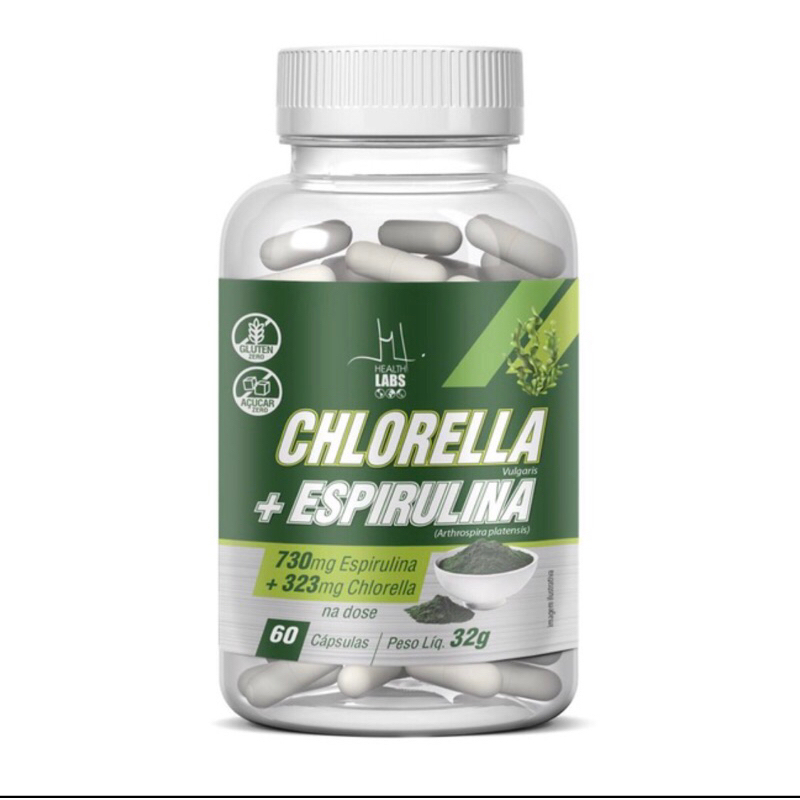 Chlorella + Espirulina C/60 Cápsula Health Labs