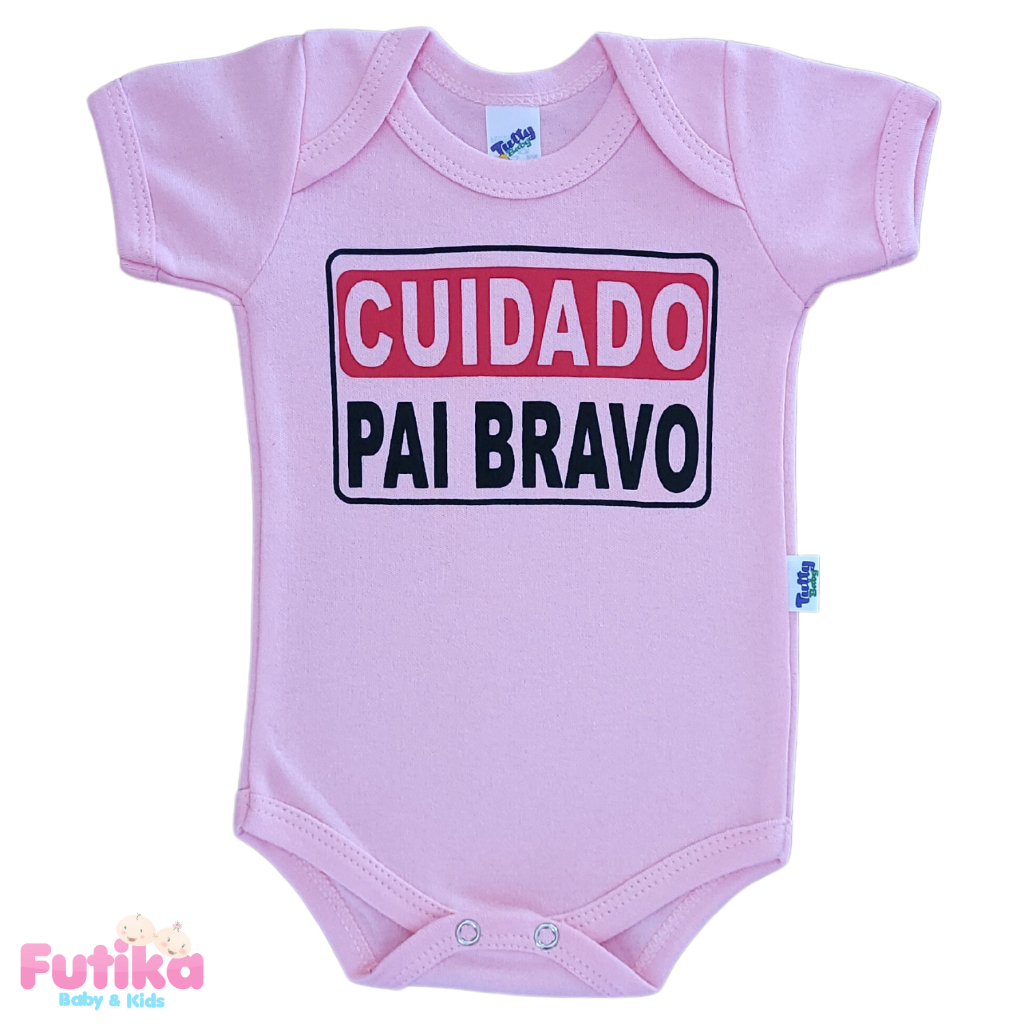 Body Bebê Papai Cuidado Pai Bravo Criativo Frase Personalizado 100% algodão Bori Bore