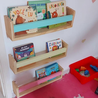 kit 3 Prateleiras Nicho Organizador Livros e Bonecas 60cm em Oferta na Shopee