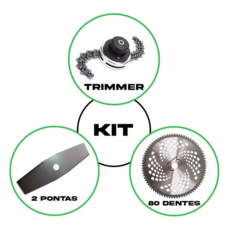 3 Em 1 Laminas Roçadeira  Universal de 1 polegada  disco 80 Dentes, Facão,Trimer em Oferta na Shopee