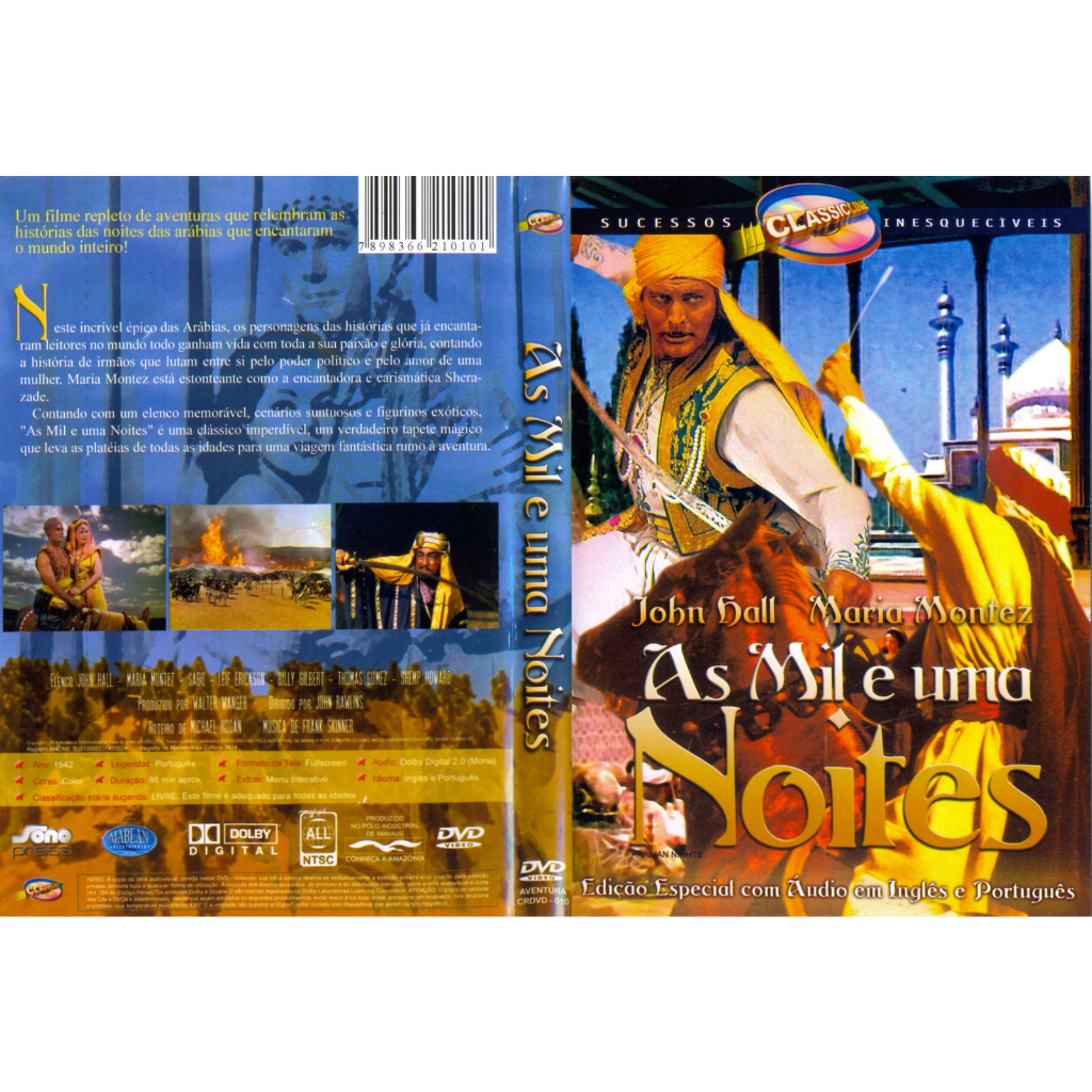 DVD As Mil e Uma Noites 1942 Dual Áudio/Dublado HD1080p