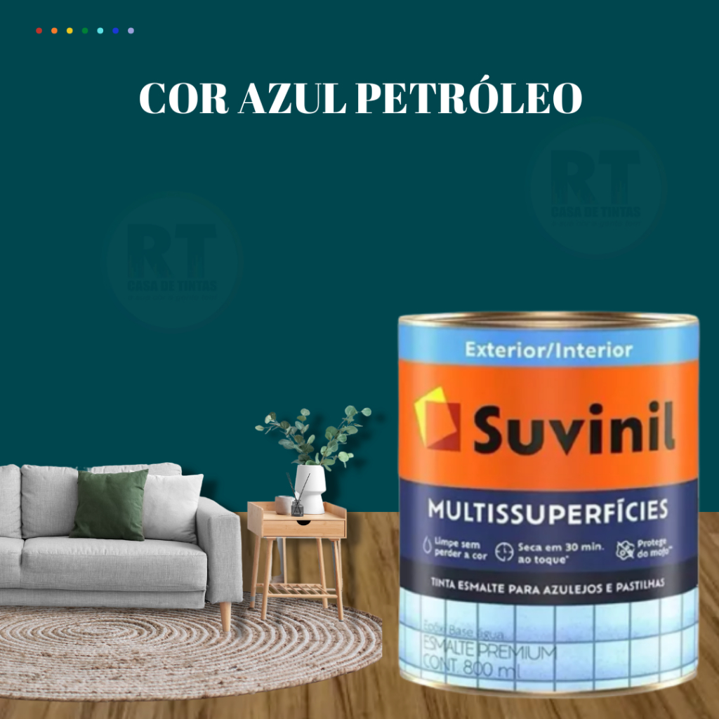 Tinta Epóxi Base Água Suvinil Multissuperfícies Azulejos e Banheiros  Antimofo Cor Azul Marinho Azul Petróleo Azul Turquesa Branco Lavável 800ml  | Shopee Brasil