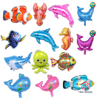 10 Balão Fundo do Mar Peixe Tema Oceano De Cavalo Marinho Tubarão Polvo Festa Decoração Aniversário Infantil em Oferta na Shopee