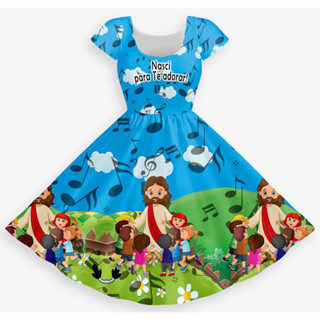 Vestido Fardamento Uniforme Tema Nasci para te Adorar Evangélico Culto Congressos ( por encomenda )