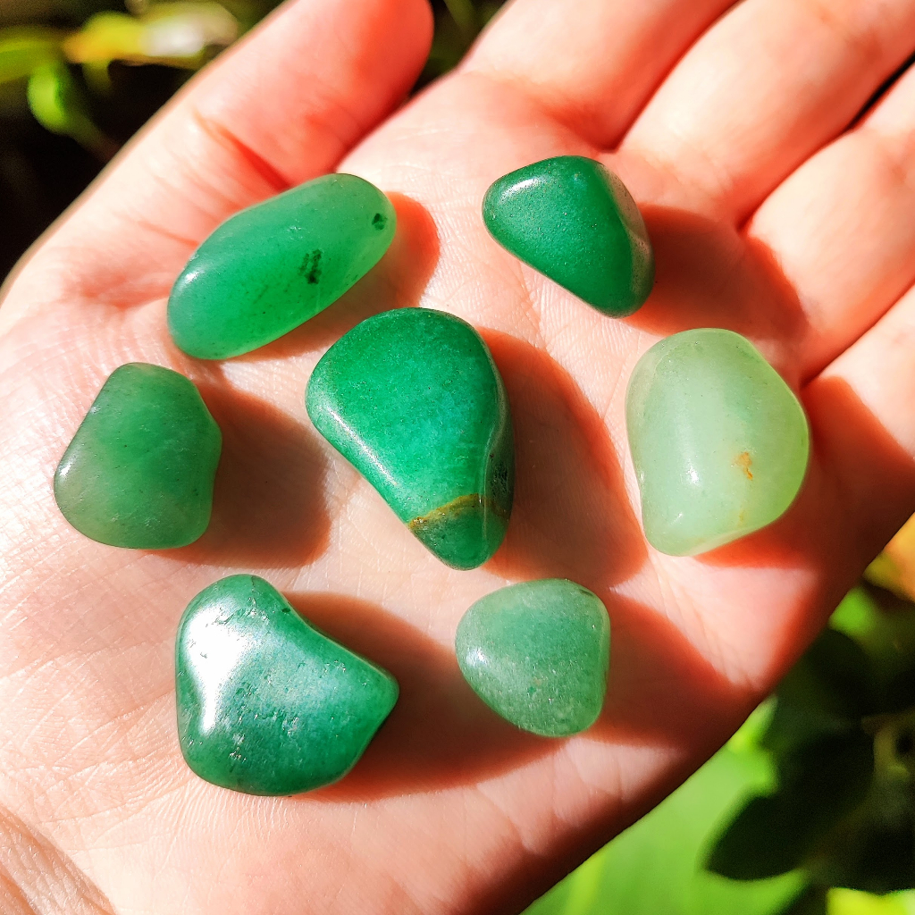 7un Quartzo Verde Pequeno Pedra Natural Rolada Saúde Cura e Equilíbrio