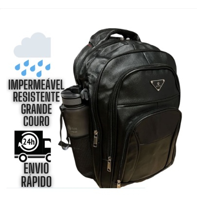 mochila Masculina reforçada notebook couro impermeável lançamento preto marrom 801