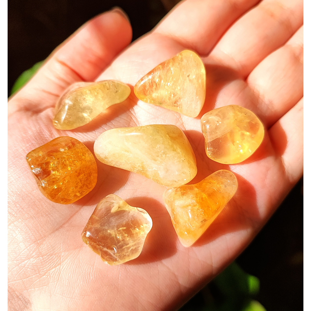 7un Citrino Bombardeado Queimado Pequeno Pedra Natural Rolada Sucesso Prosperidade