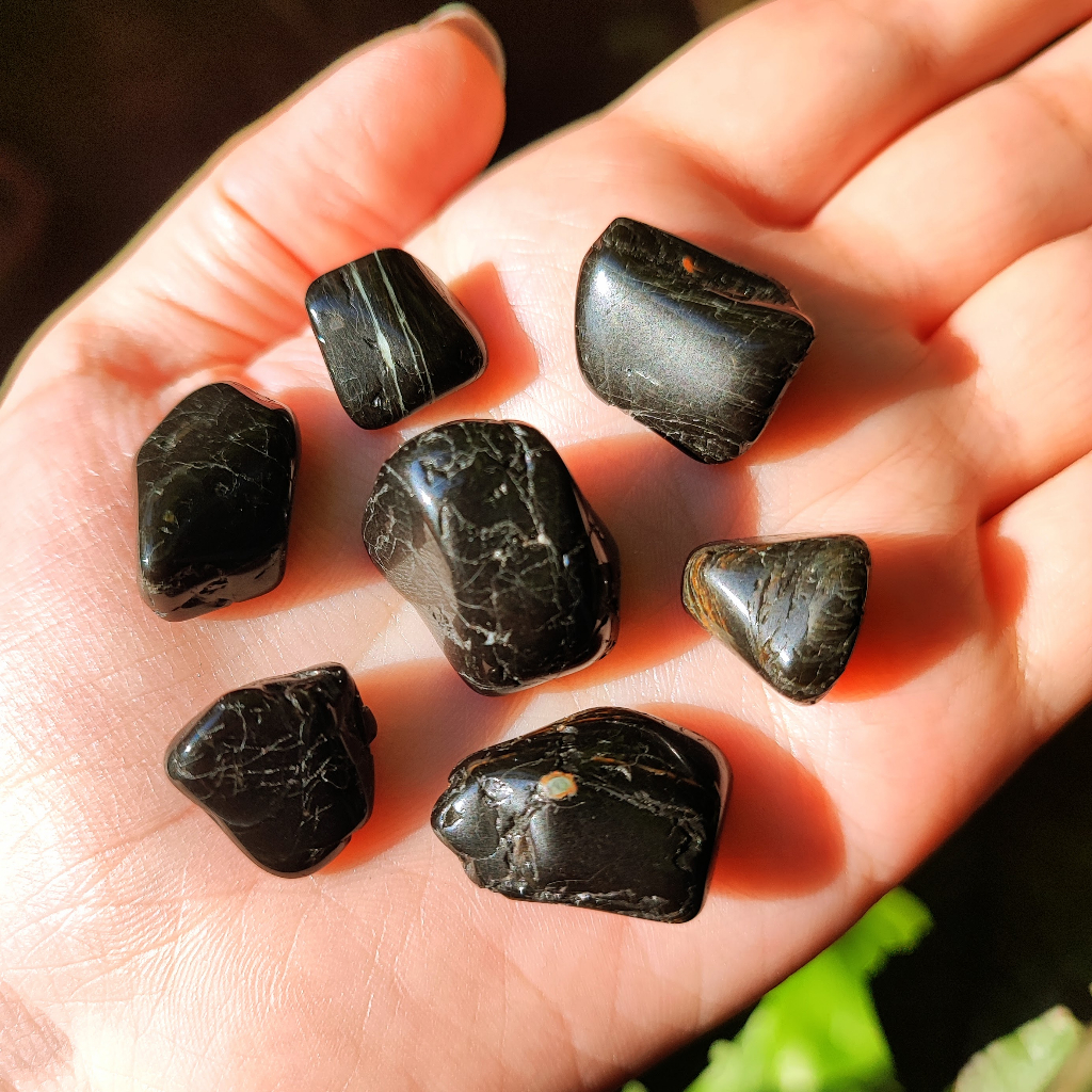 7un Turmalina Negra Pequena Pedra Rolada Proteção Energética