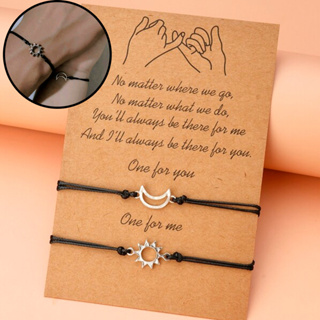 Par Pulseiras de Casal Amizade Lua e Sol Conjunto em Oferta na Shopee