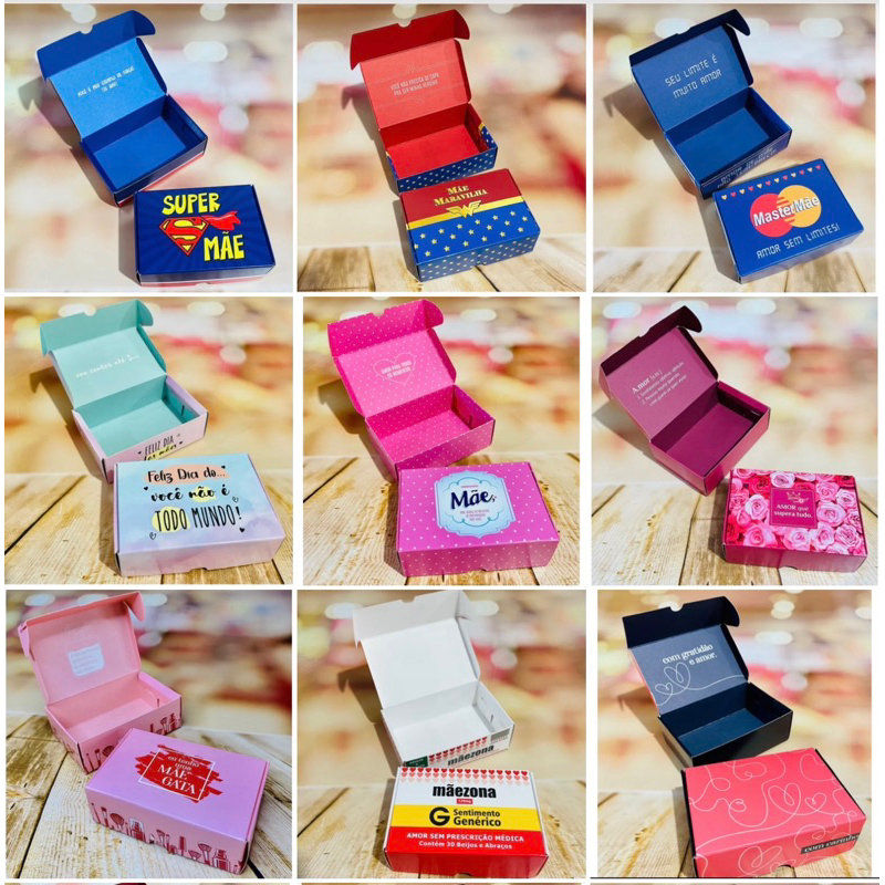 10 caixas para 6 doces dia das mães 2023 ideia com frases internas//