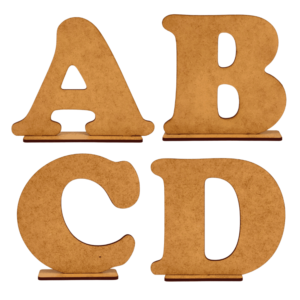 Letras de mesa 15cm de altura com base MDF Crú em Oferta na Shopee