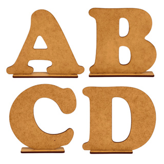 Letras de mesa 15cm de altura com base MDF Crú em Oferta na Shopee