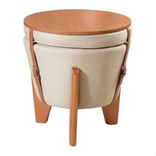 Puff Flex Linho Redondo Decorativo Baú Com Tampo Para Mesa Centro E Apoio Luxo quadrado