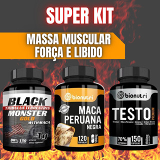 Black Monster + Maca Peruana Negra + Testo Premium Desempenho Fisico