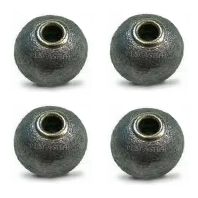 4 x Chumbadas De Poita 20g - Formato Bola Vazada - 15mm Ex / 4mm In - Carpas, Carpa Cabeçuda