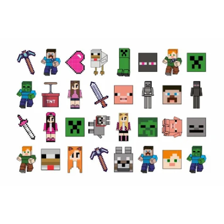 Tatuagem Temporária Infantil BLOCOS  cartela com 32 tatuagens certificadas pelo INMETRO em Oferta na Shopee