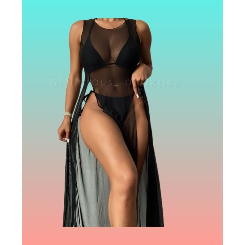 Saida de praia toda tule estilo VESTIDO REGATA