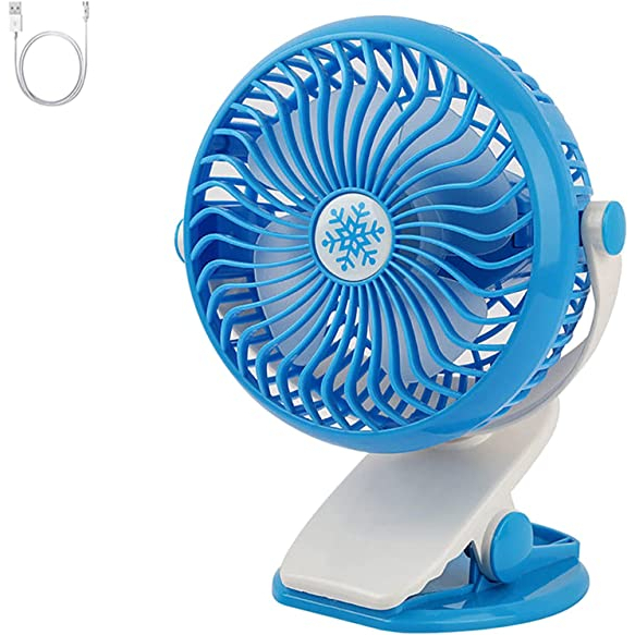 Mini ventilador portátil com clipe para mesa, ventilador portátil recarregável usb, rotação 360, para carrinho de acampamento