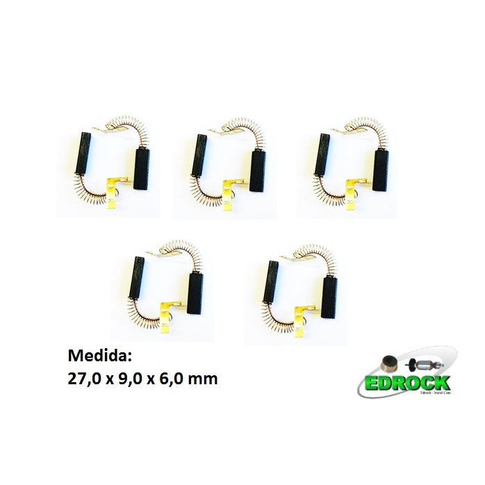 Escova De Carvão Para Lavadora Arno Modelo Antigo ( Terminal Com Mola ) - 05 Pares