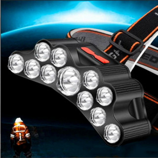 Lanterna De Cabeça Recarregavel Farol De 11 Leds Luz Forte Utra Brilho Recarregável À Prova D