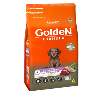 Ração Golden Mini Bits Cães Filhote Raça Peq Carne,Arroz 3Kg em Oferta na Shopee