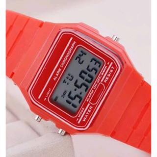 Relógios Digital Casio F91W Coloridos resina cores vibrantes relógio versátil combina com diversos estilos visual mais eleg